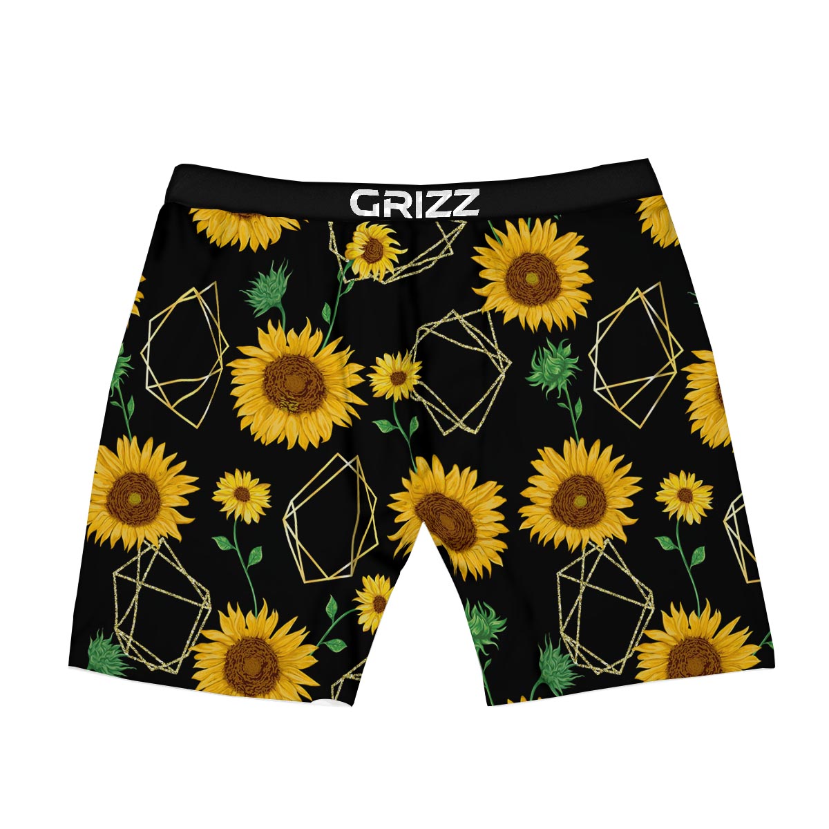 Polygonal Sunflower Print Pattern Boxer Briefs-grizzshop