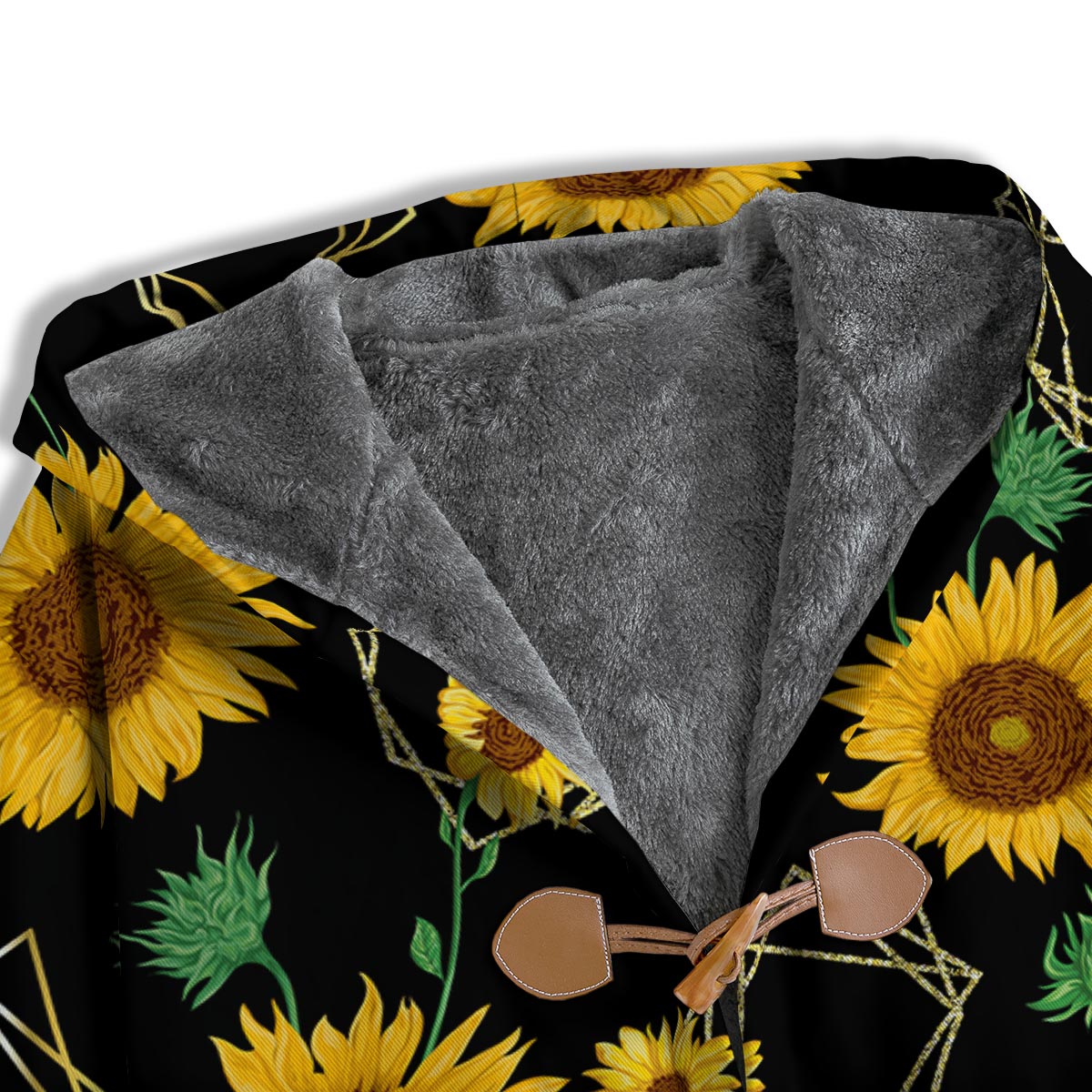 Polygonal Sunflower Print Pattern Men's Windbreaker Jacket-grizzshop