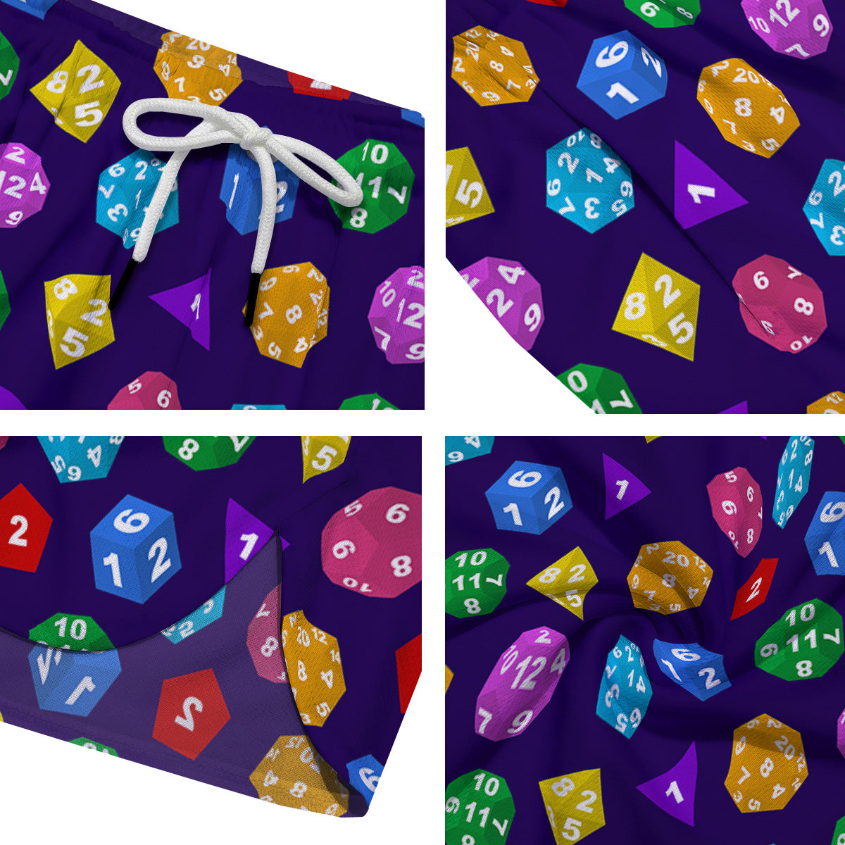 Polyhedron Dice Colorful Print Pattern Men's Running Shorts-grizzshop