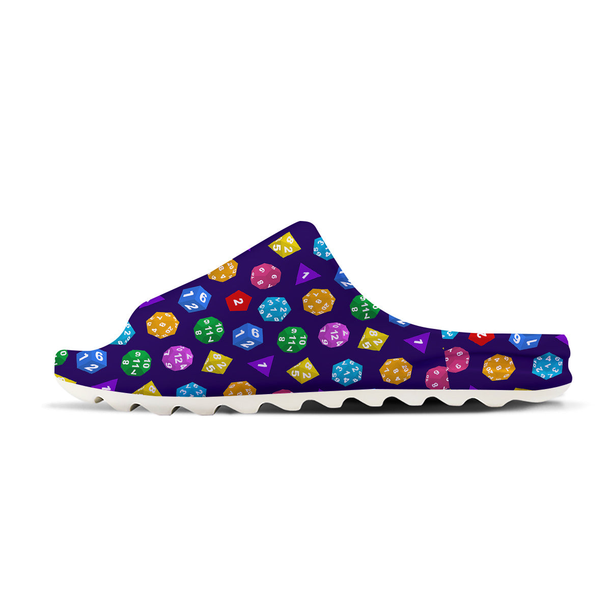 Polyhedron Dice Colorful Print Pattern Sandals-grizzshop