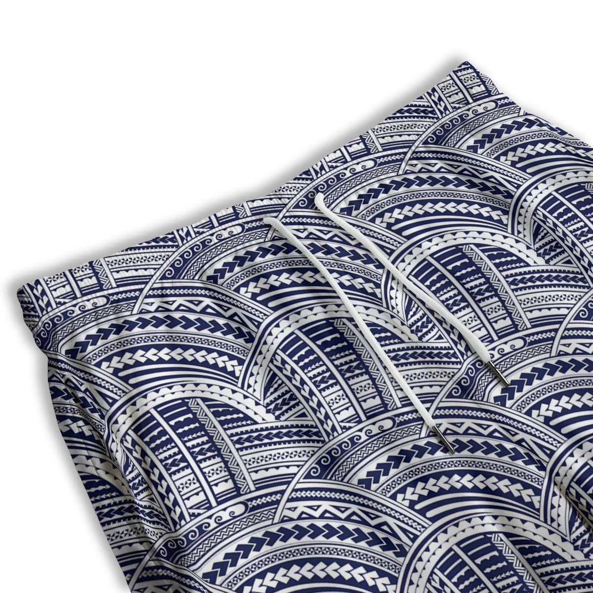 Polynesian Tattoo Blue Maori Print Men's Athletic Shorts