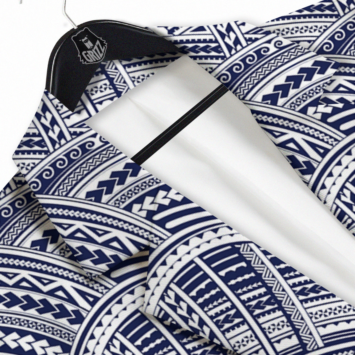 Polynesian Tattoo Blue Maori Print Men's Sport Coat-grizzshop