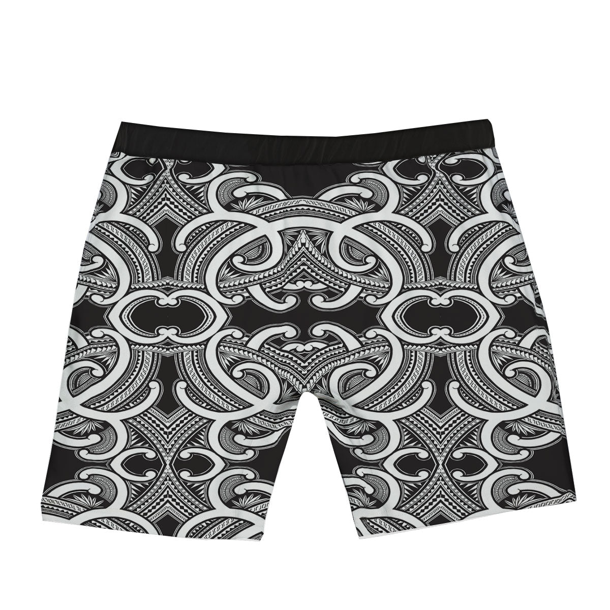 Polynesian Tattoo White And Black Print Boxer Briefs-grizzshop