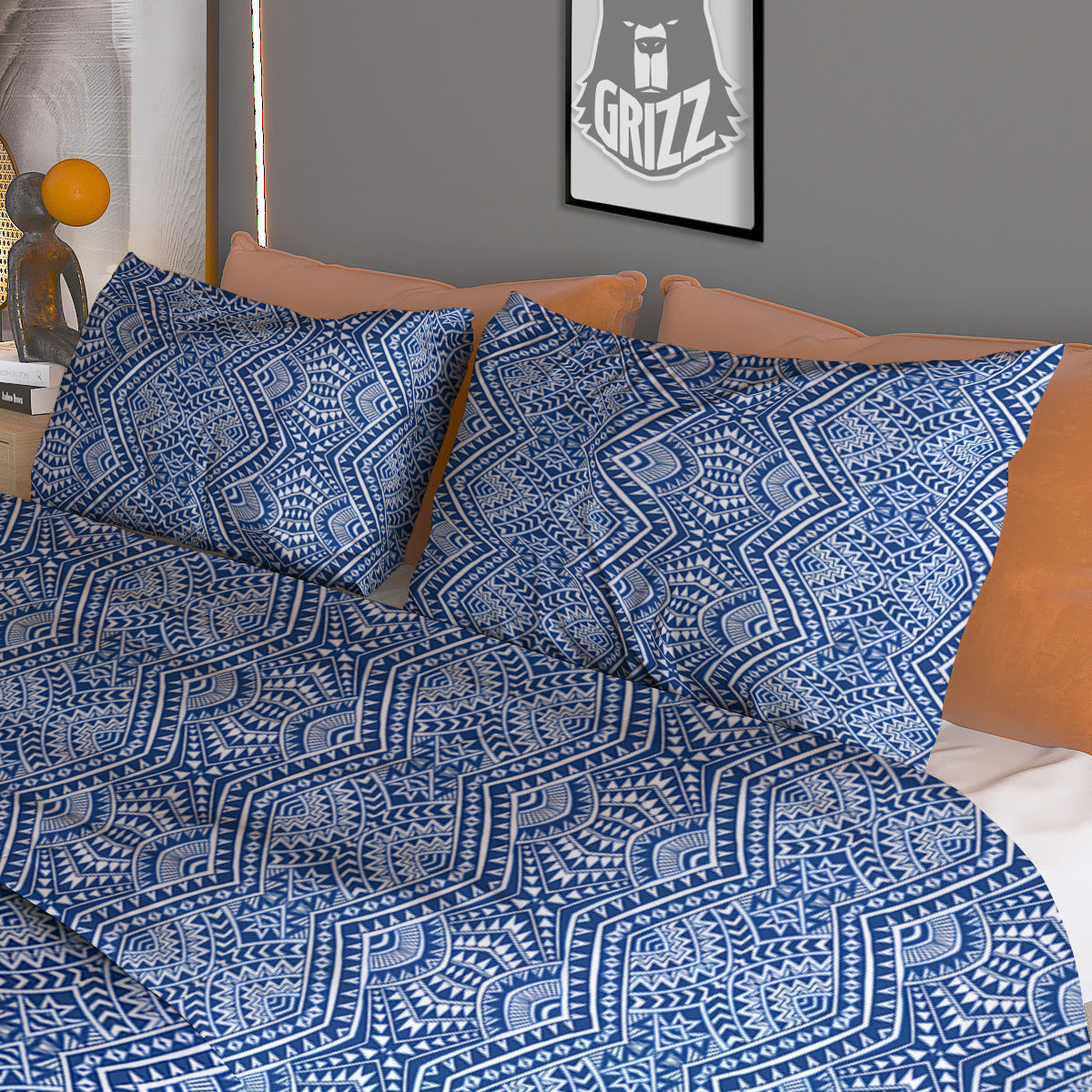 Pentagram Satanic Flame Print Duvet Cover Bedding Set
