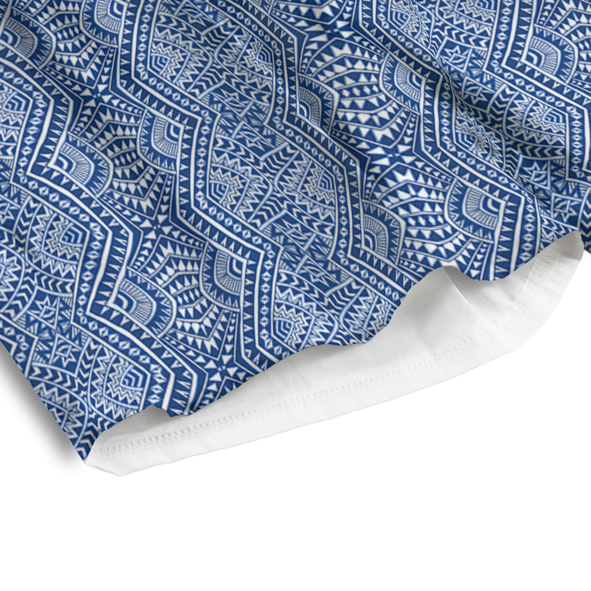 Polynesian Tribal Blue Maori Print Men's Athletic Shorts