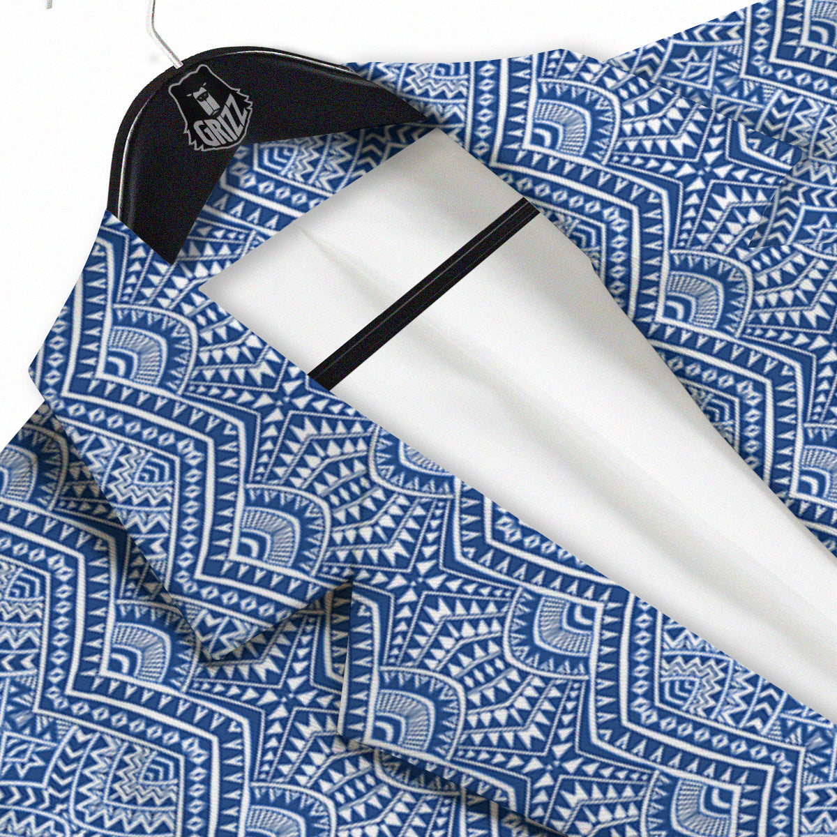 Polynesian Tribal Blue Maori Print Men's Sport Coat-grizzshop