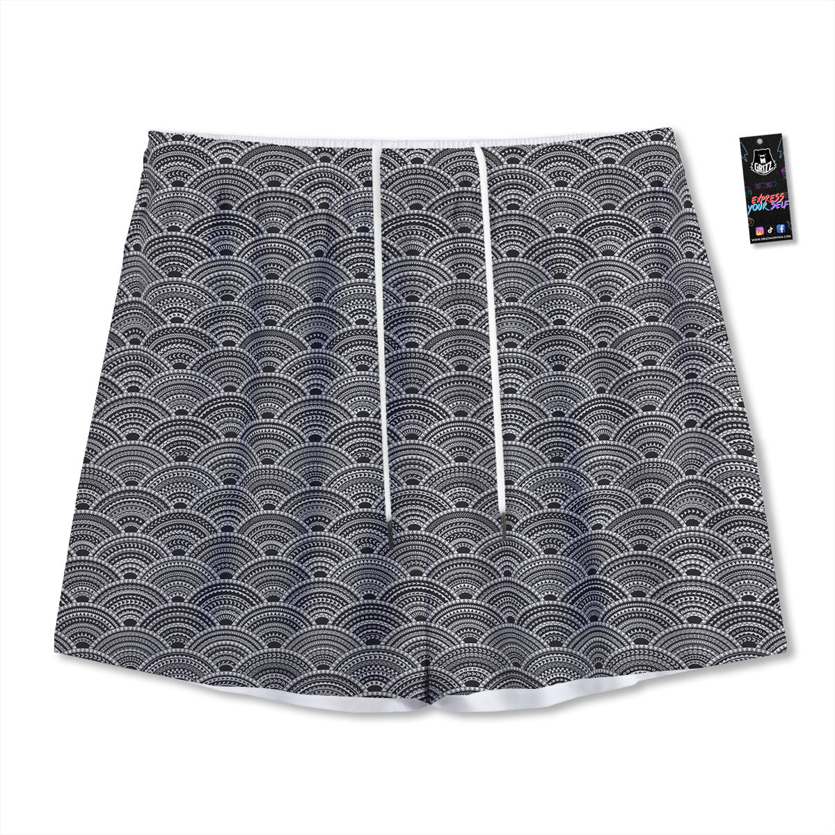Portrait Dog German Shepherd Print Mesh Shorts