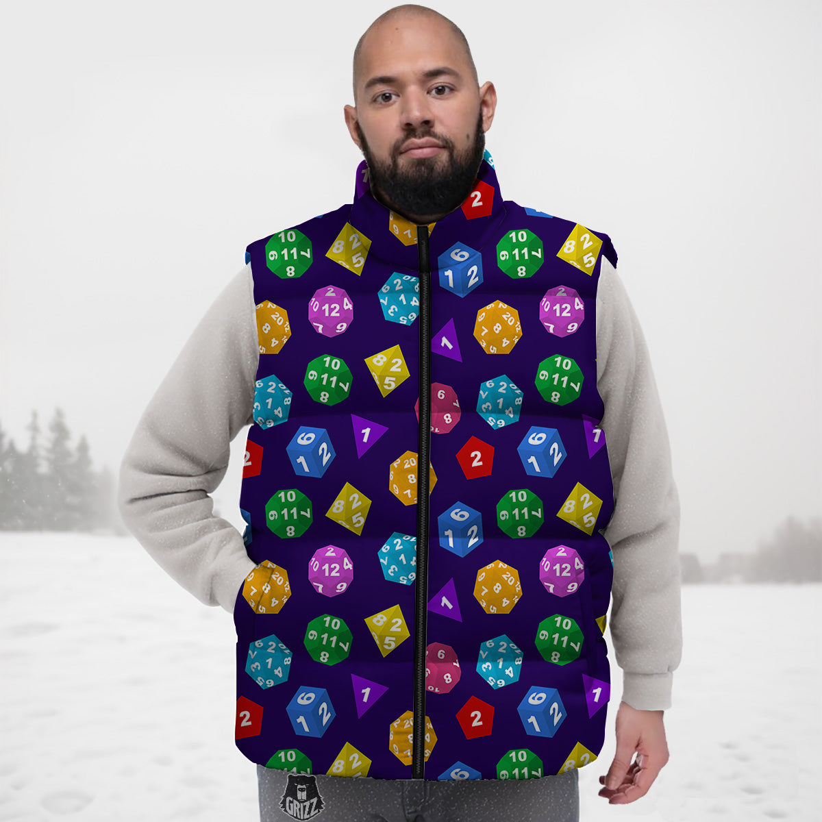 Pomegranate Fruit Pattern Print Down Vest-grizzshop