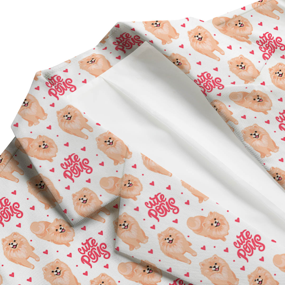 Pomeranian Cartoon Print Pattern Men's Blazer-grizzshop
