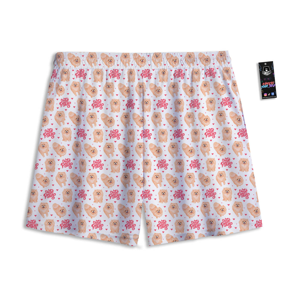Pentagram Symbol Flaming Print Mesh Shorts