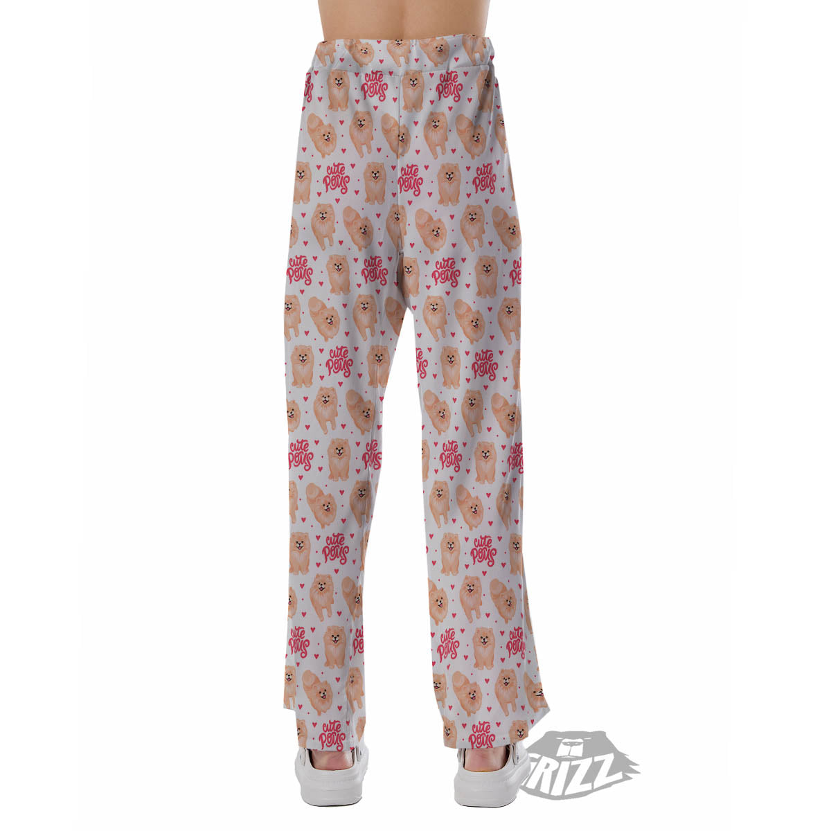 Pomeranian Cartoon Print Pattern Pajama Pants-grizzshop