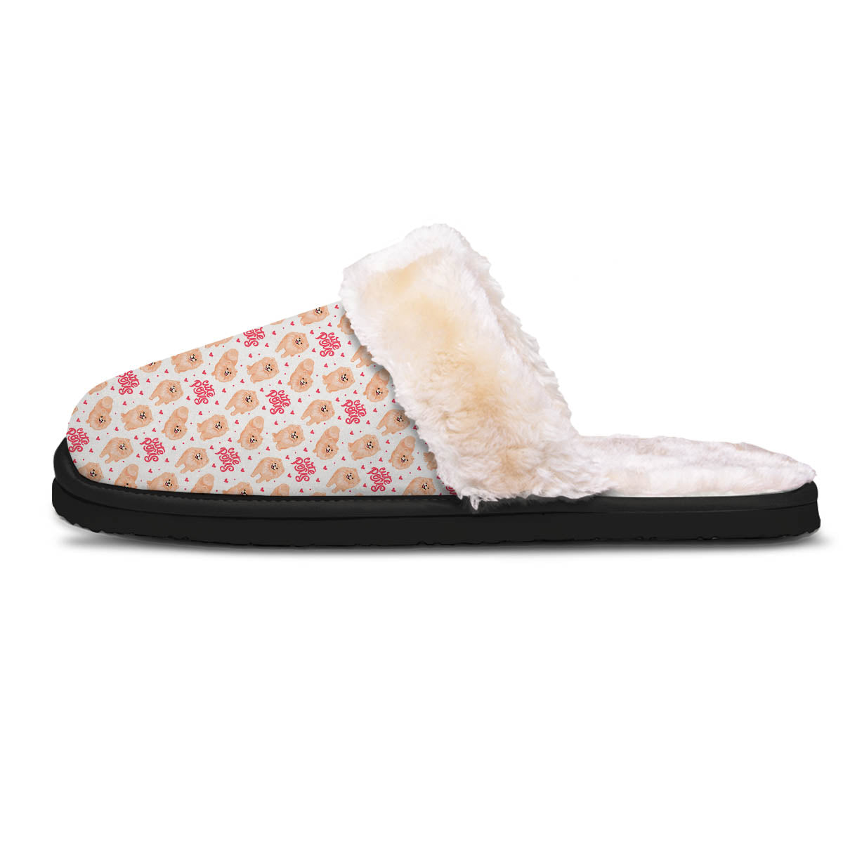 Pomeranian Cartoon Print Pattern Slippers-grizzshop