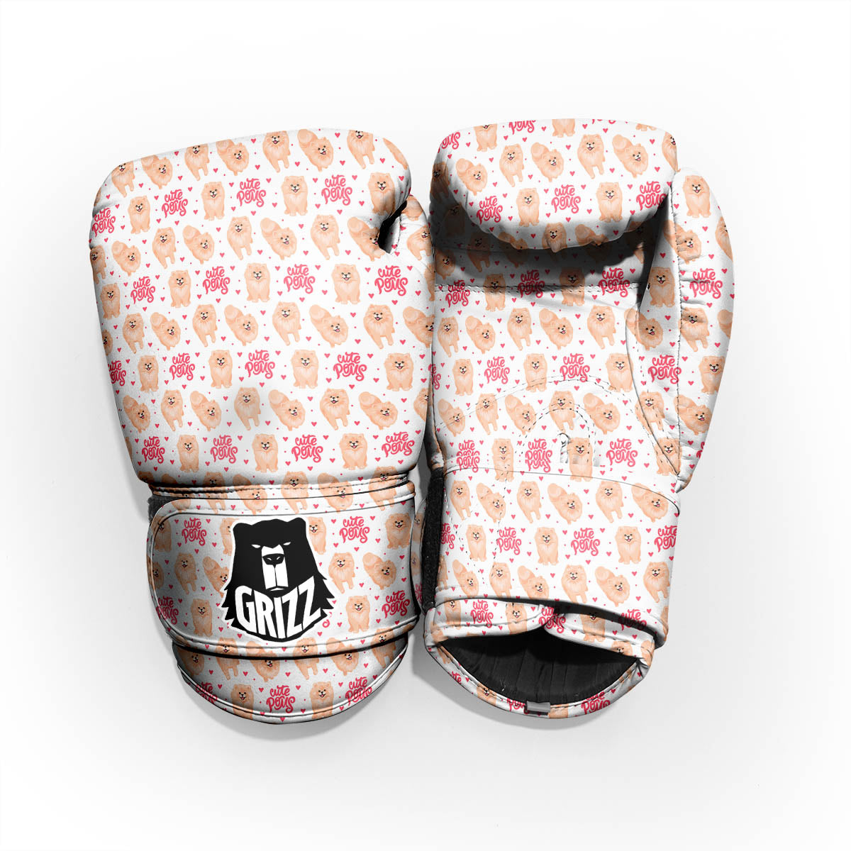 Pomeranian Cartoon Print Pattern Pro Boxing Glove