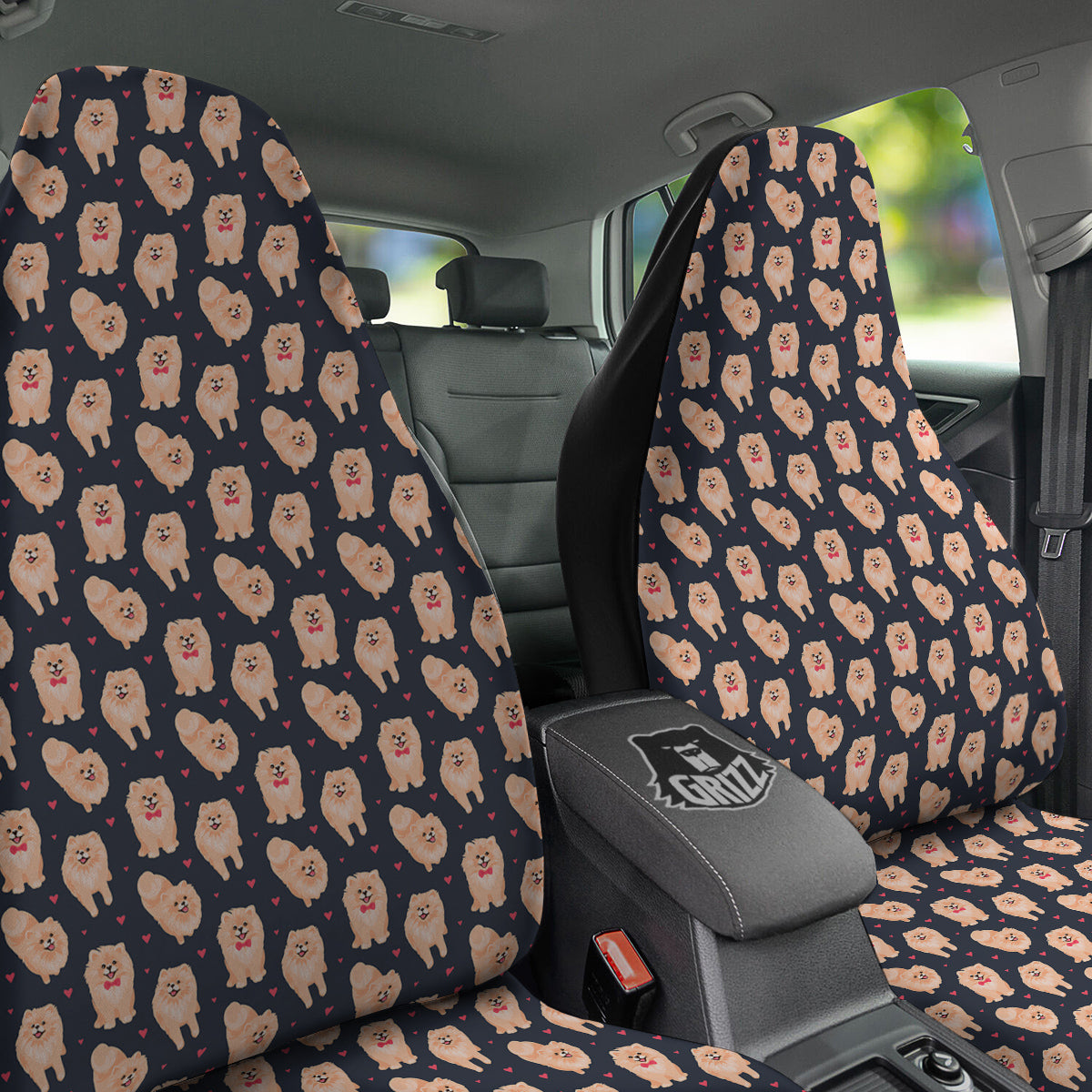 Pomeranian Cute Print Pattern Car Seat Covers-grizzshop