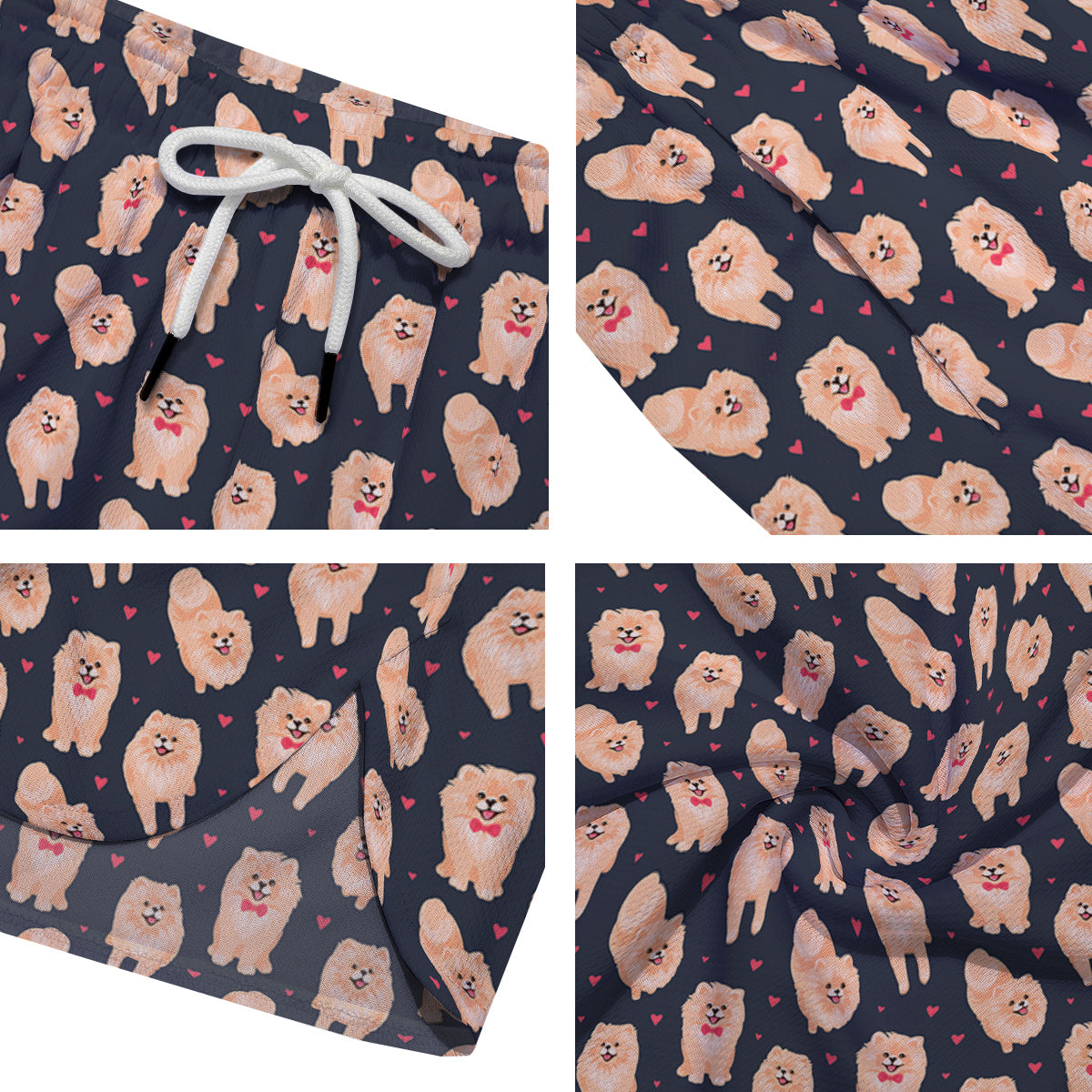 Pomeranian Cute Print Pattern Men's Running Shorts-grizzshop