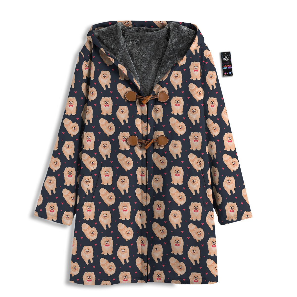 Pomeranian Cute Print Pattern Men's Windbreaker Jacket-grizzshop