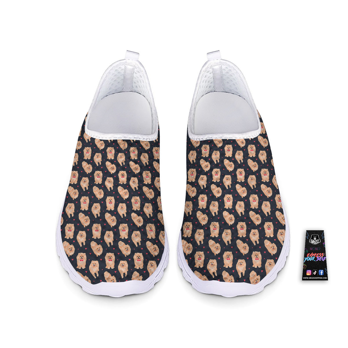 Pomeranian Cute Print Pattern Nurse Shoes-grizzshop