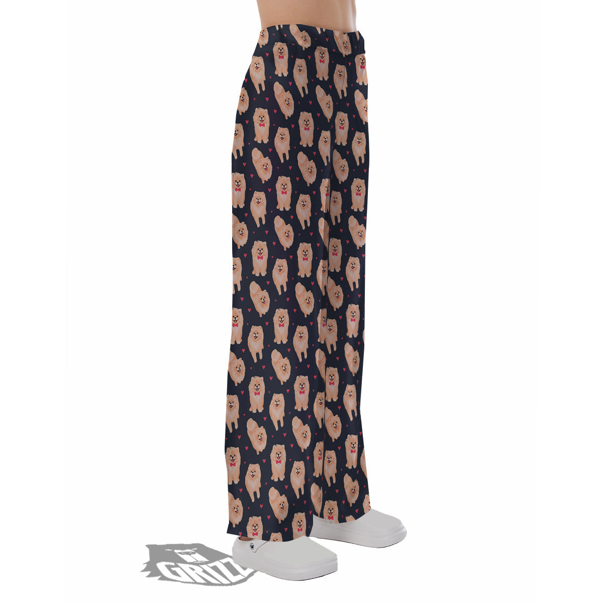 Pomeranian Cute Print Pattern Pajama Pants-grizzshop
