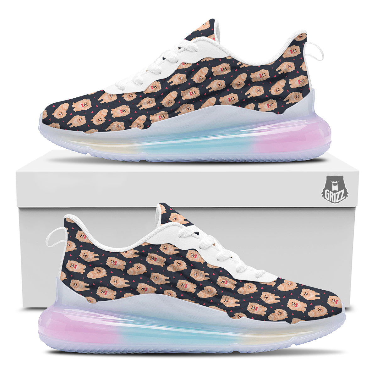 Pomeranian Cute Print Pattern Running Sneakers-grizzshop