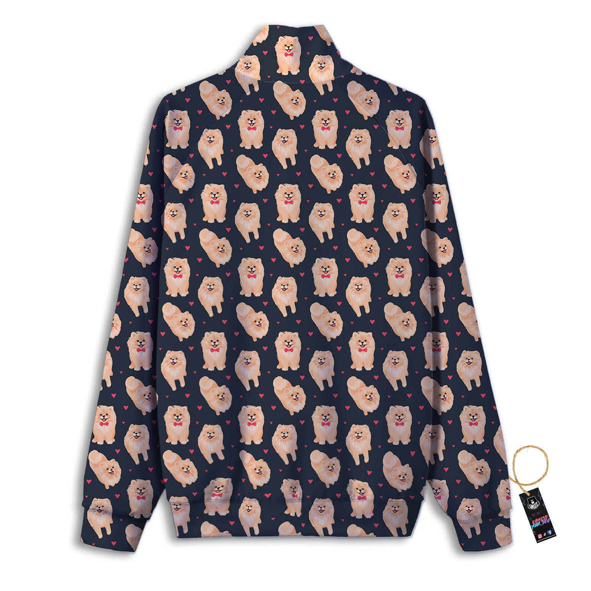 Pomeranian Cute Print Pattern Track Jacket-grizzshop