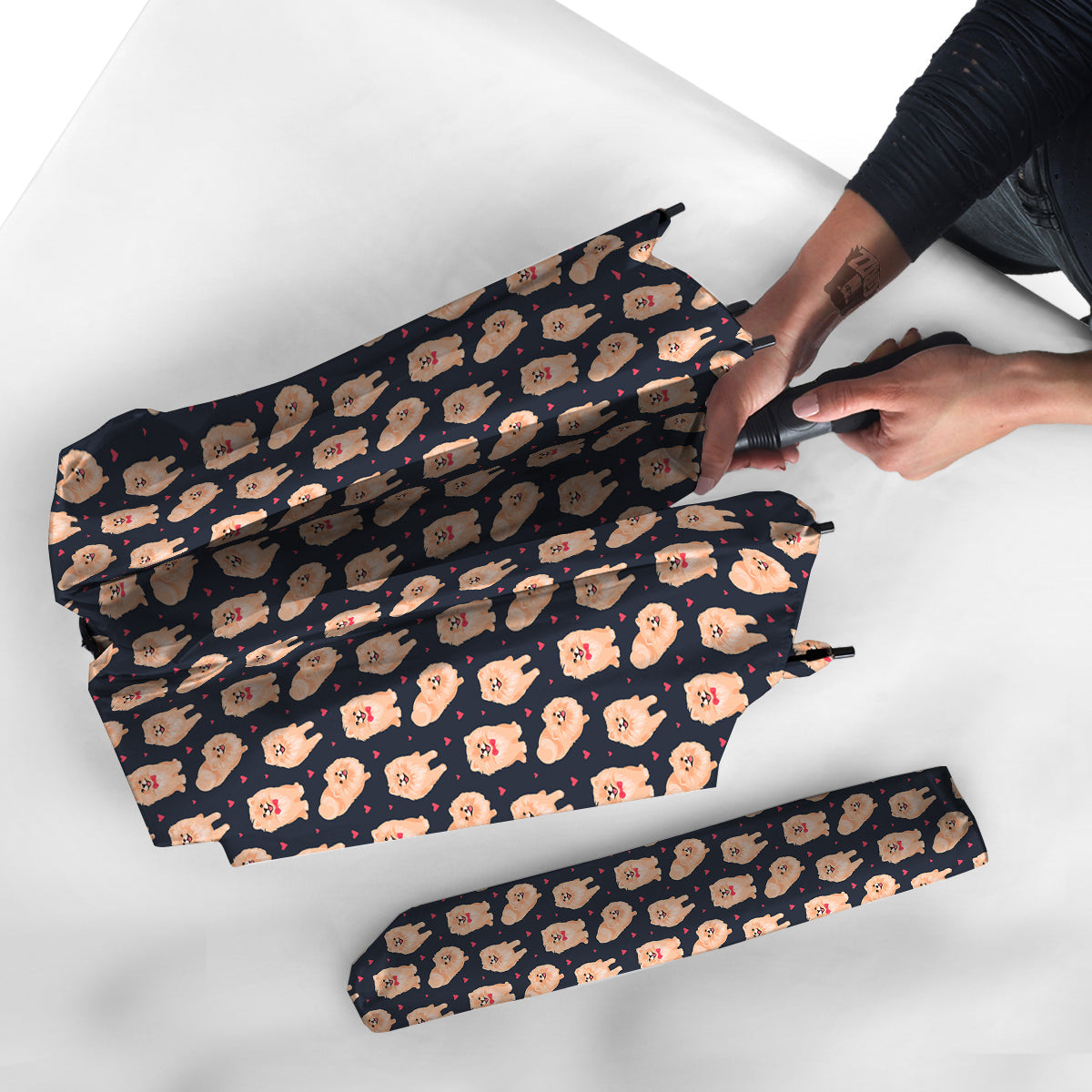 Pomeranian Cute Print Pattern Umbrella-grizzshop