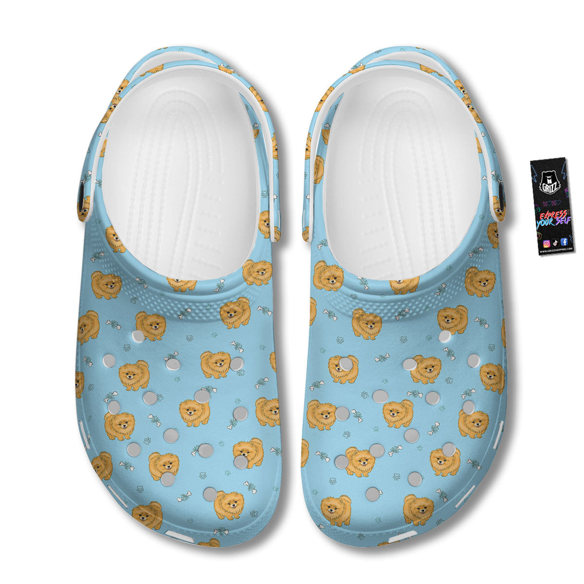 Pomeranian Little Print Pattern Clog-grizzshop