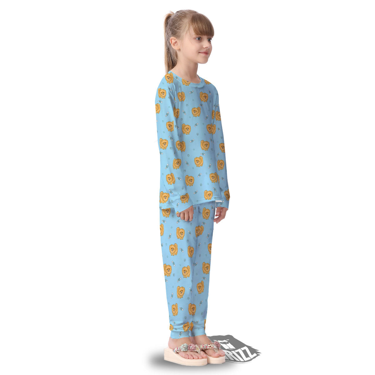 Pomeranian Little Print Pattern Kid's Pajamas-grizzshop