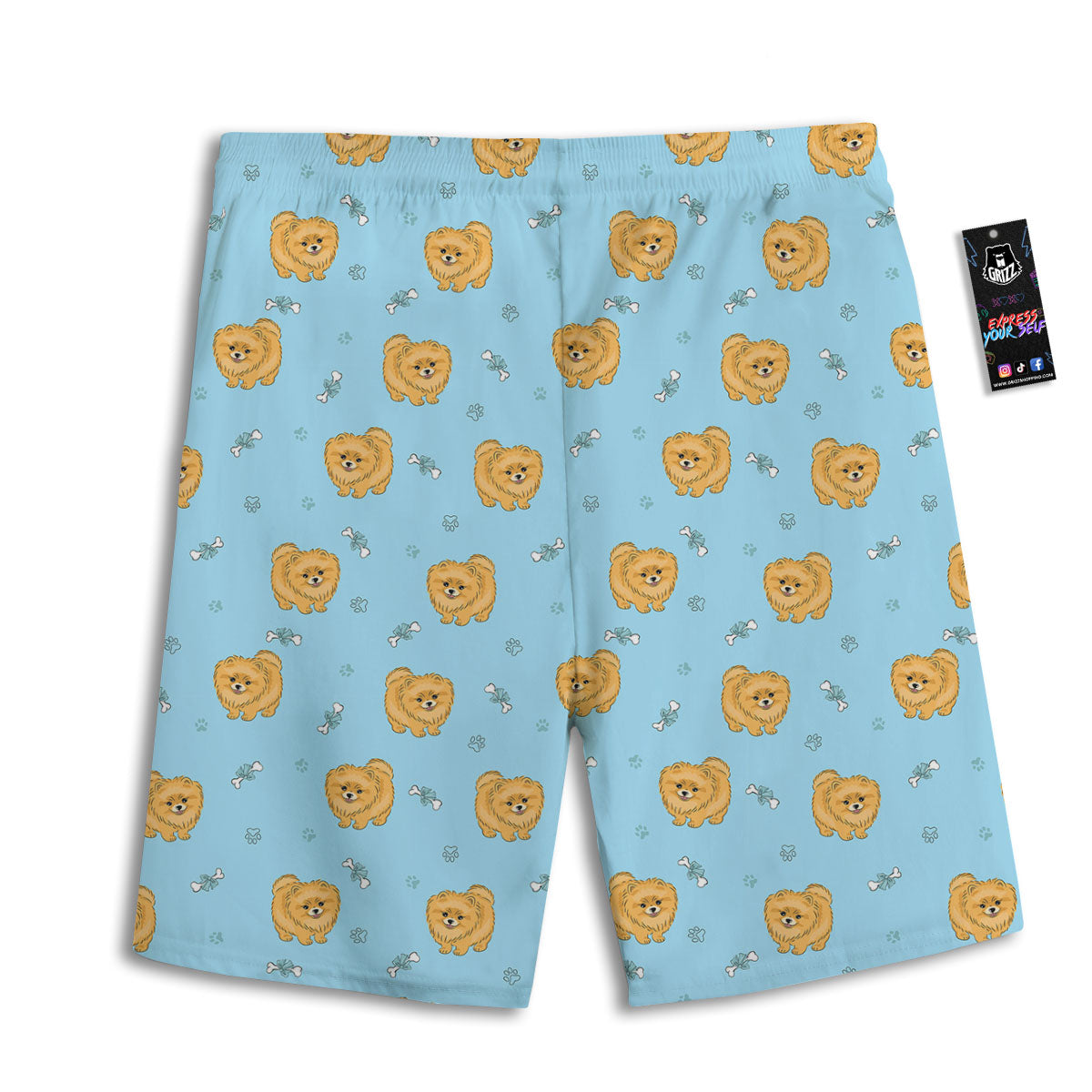 Pomeranian Little Print Pattern Men's Athletic Shorts