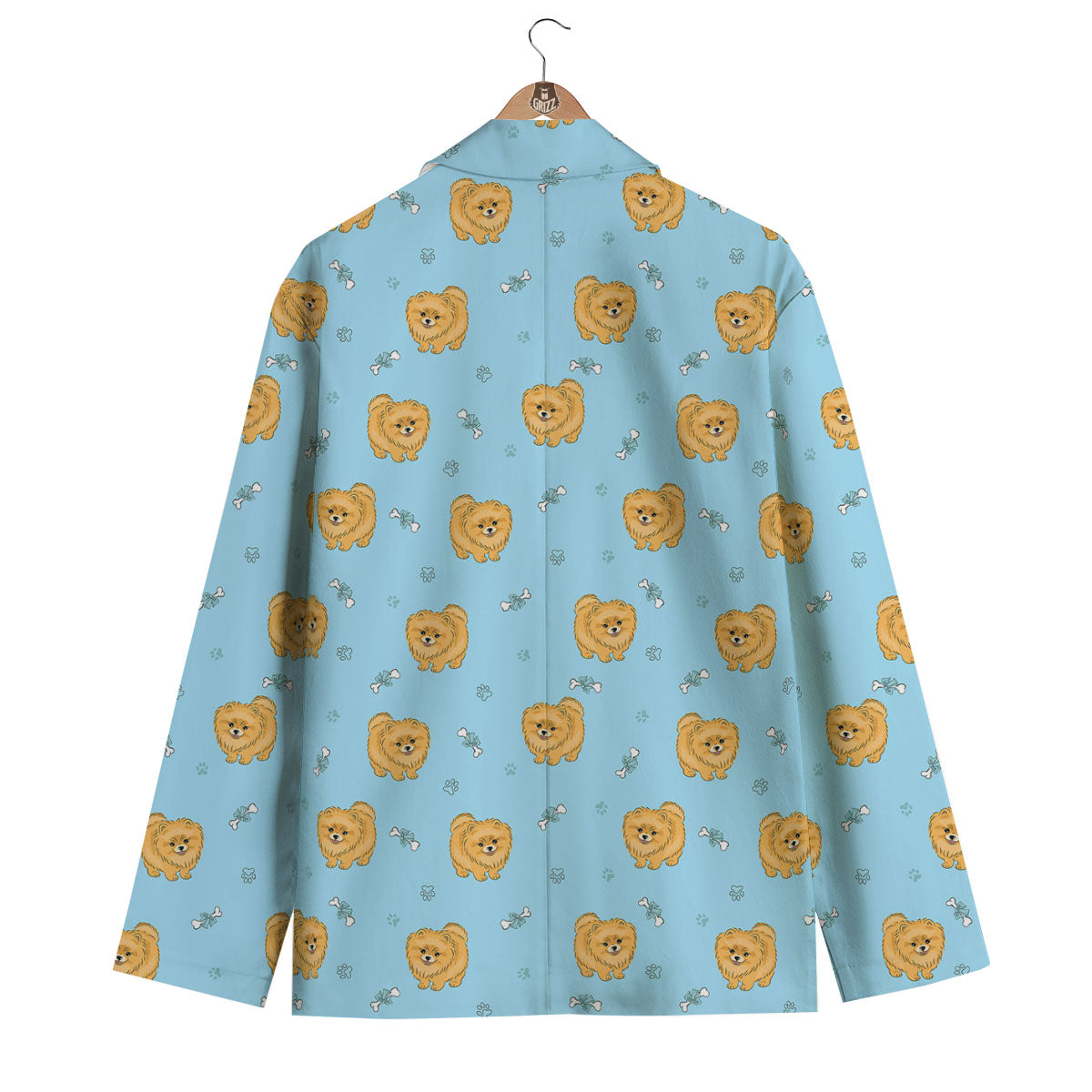 Pomeranian Little Print Pattern Men's Blazer-grizzshop