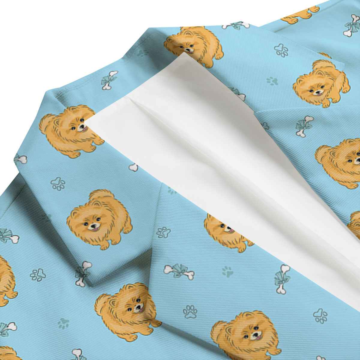 Pomeranian Little Print Pattern Men's Blazer-grizzshop