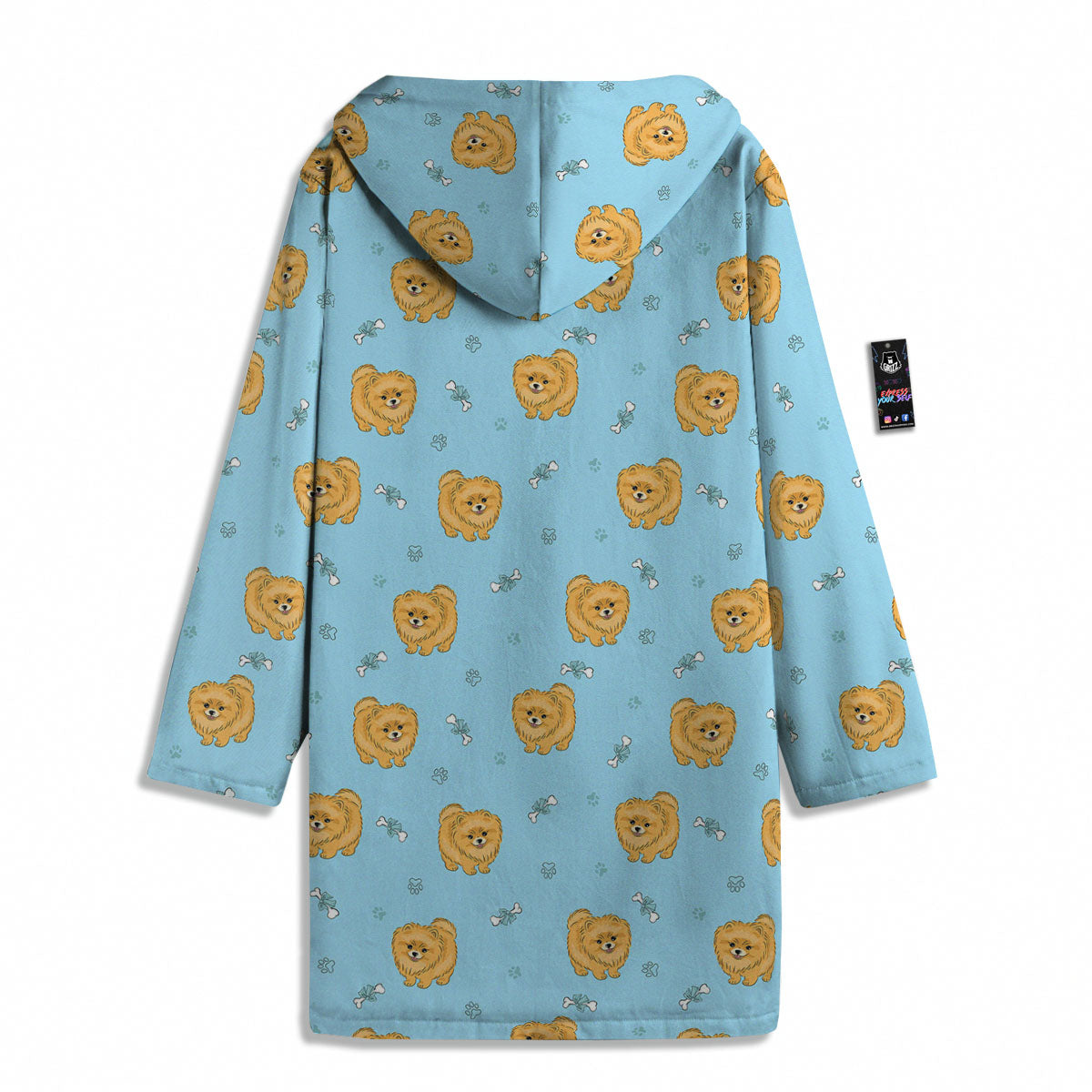 Pomeranian Little Print Pattern Men's Windbreaker Jacket-grizzshop