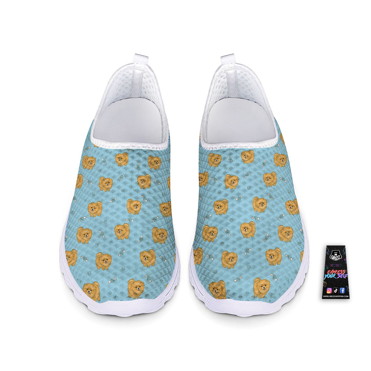 Pomeranian Little Print Pattern Nurse Shoes-grizzshop