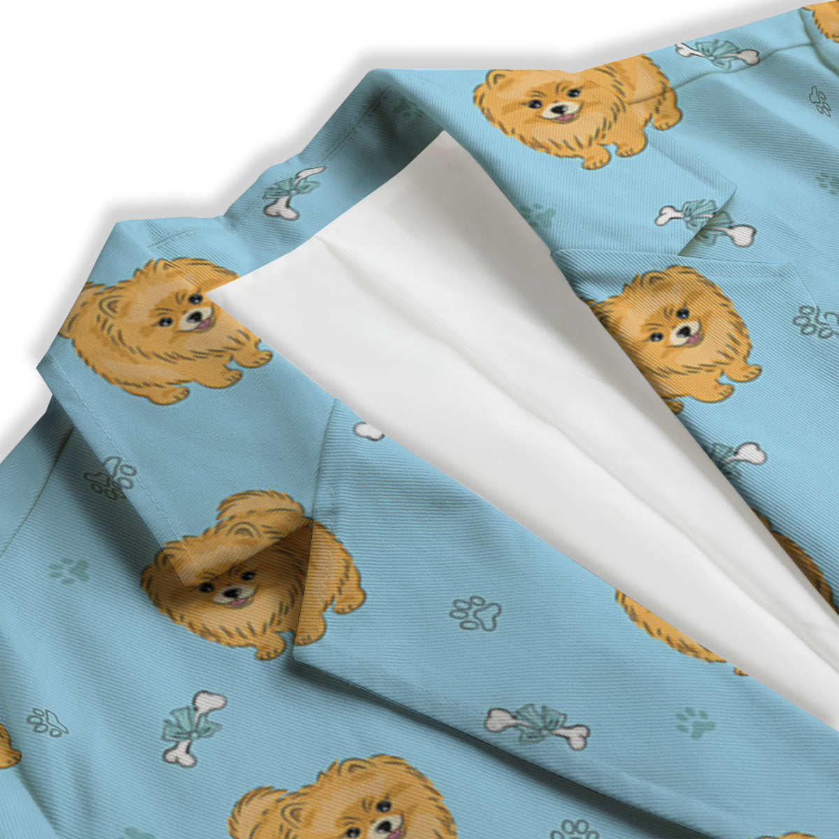 Pomeranian Little Print Pattern Women's Blazer-grizzshop