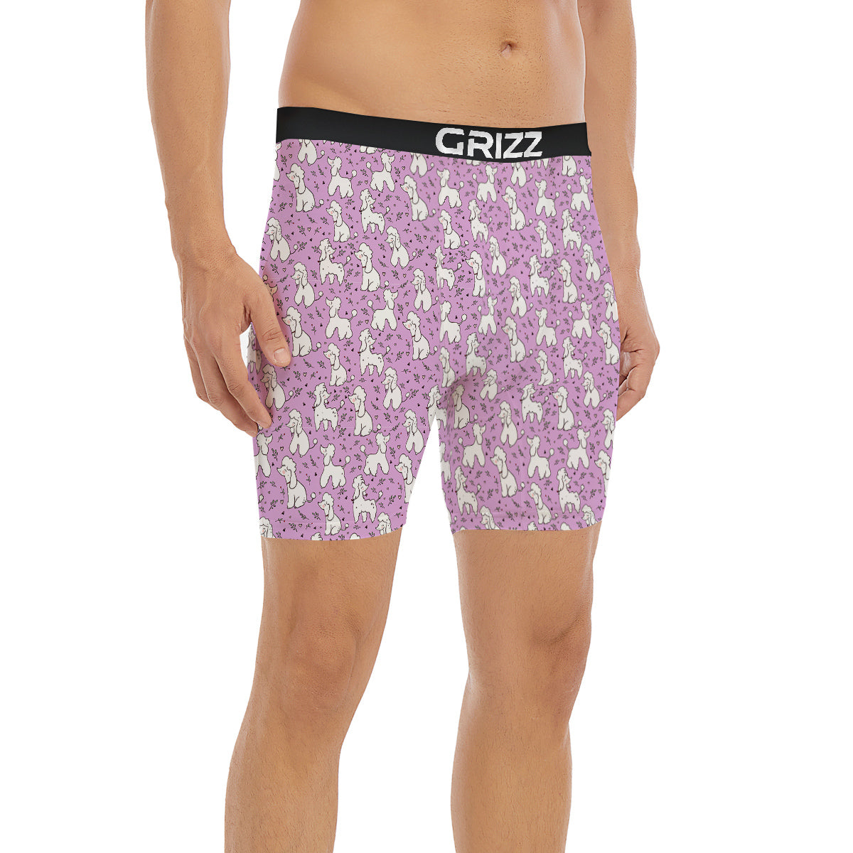 Poodle Cute Print Pattern Boxer Briefs-grizzshop