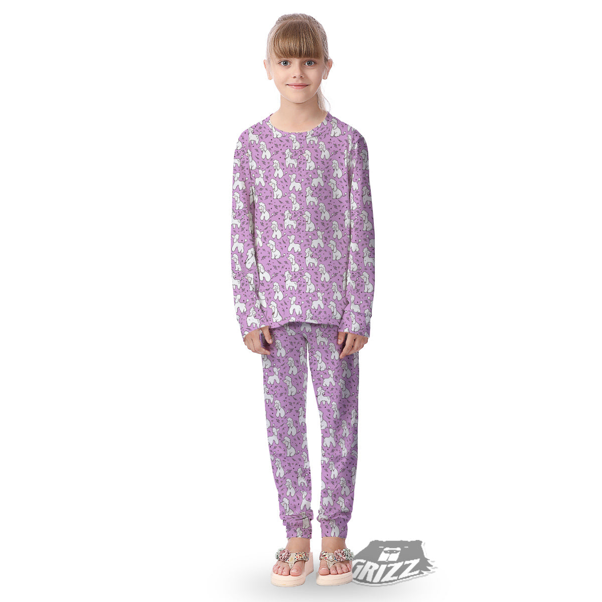 Poodle Cute Print Pattern Kid's Pajamas-grizzshop