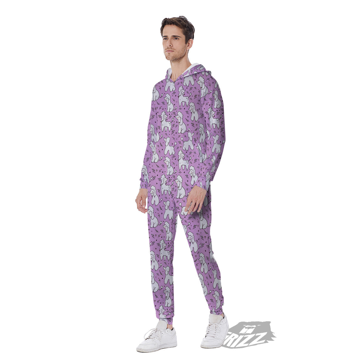 Poodle Cute Print Pattern Men's Jumpsuit-grizzshop