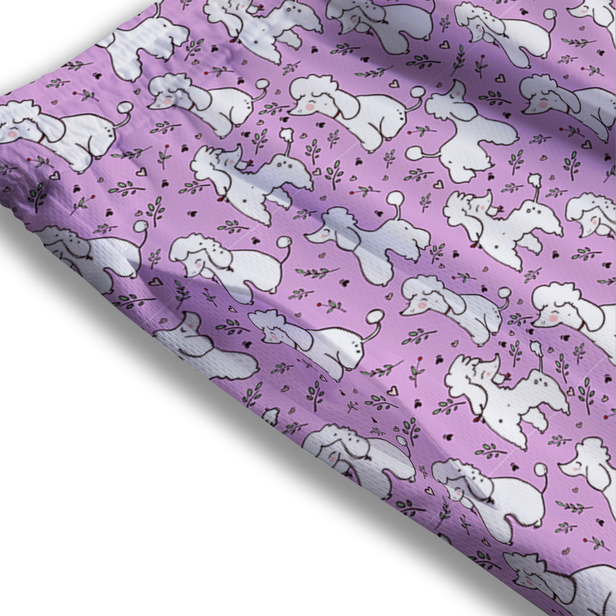 Poodle Cute Print Pattern Mesh Shorts