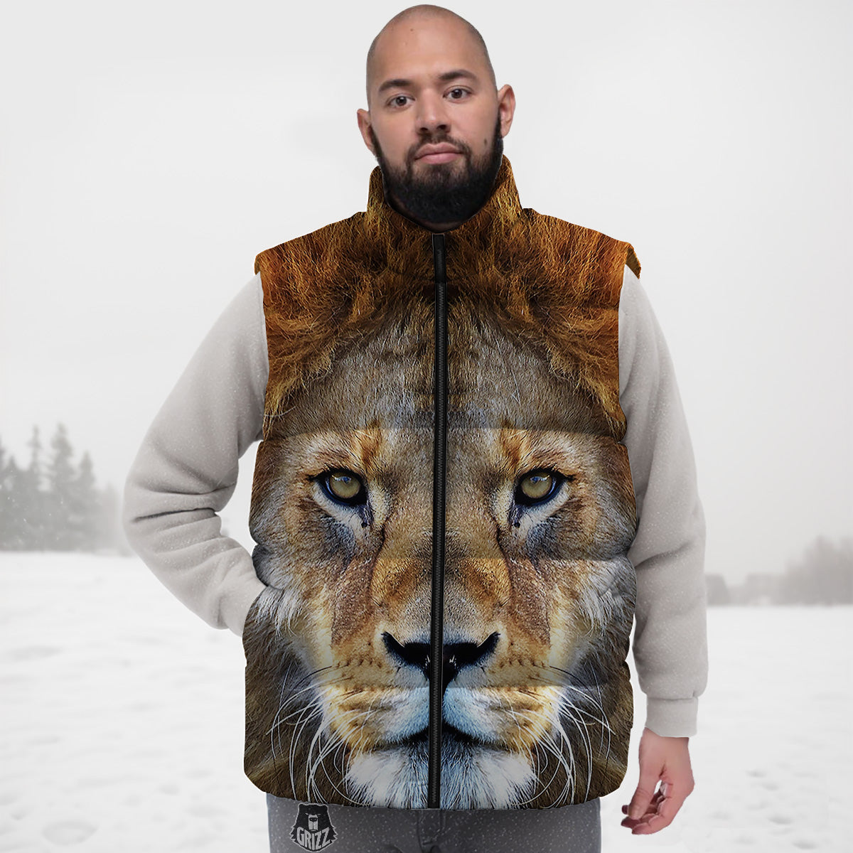 Poodle Dog Print Pattern Down Vest