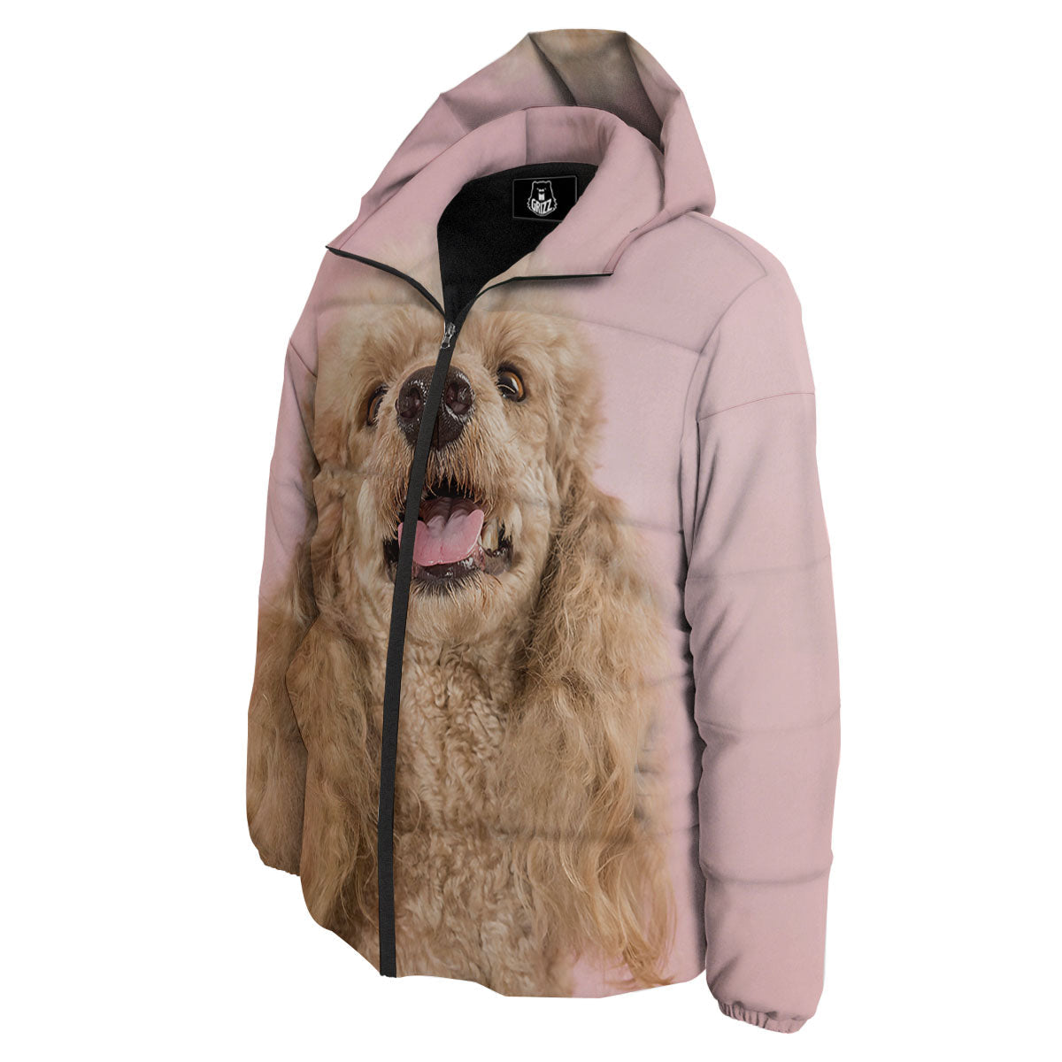 Poodle Princess Print Down Jacket-grizzshop