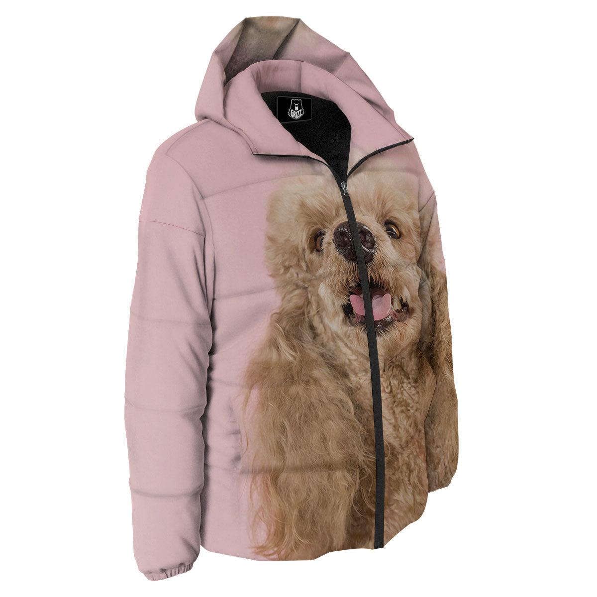 Poodle Princess Print Down Jacket-grizzshop
