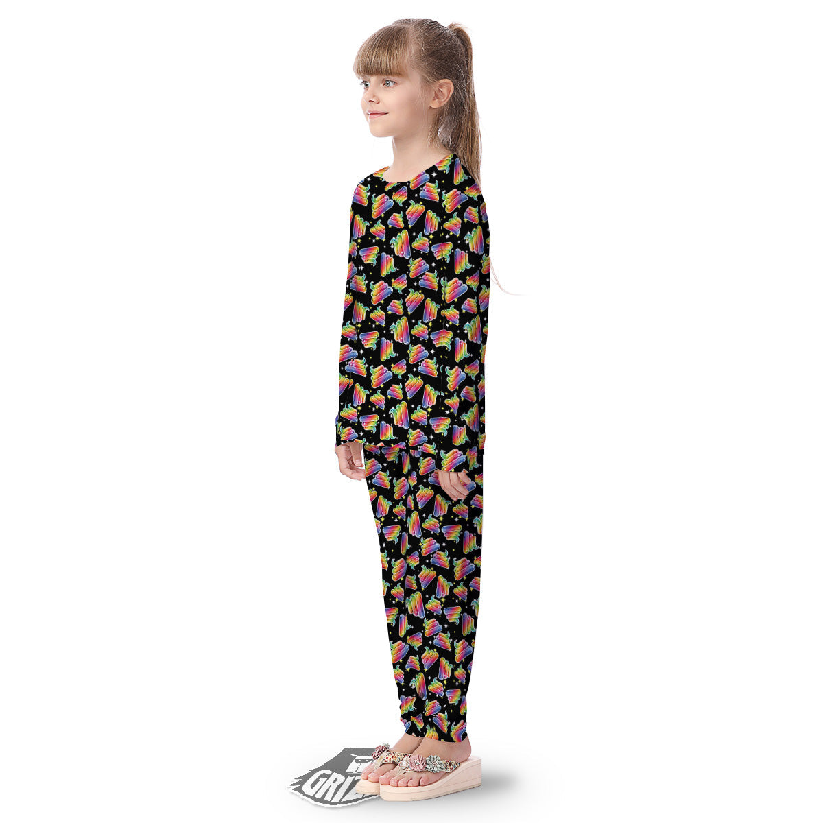 Poop Rainbow Cute Print Pattern Kid's Pajamas-grizzshop