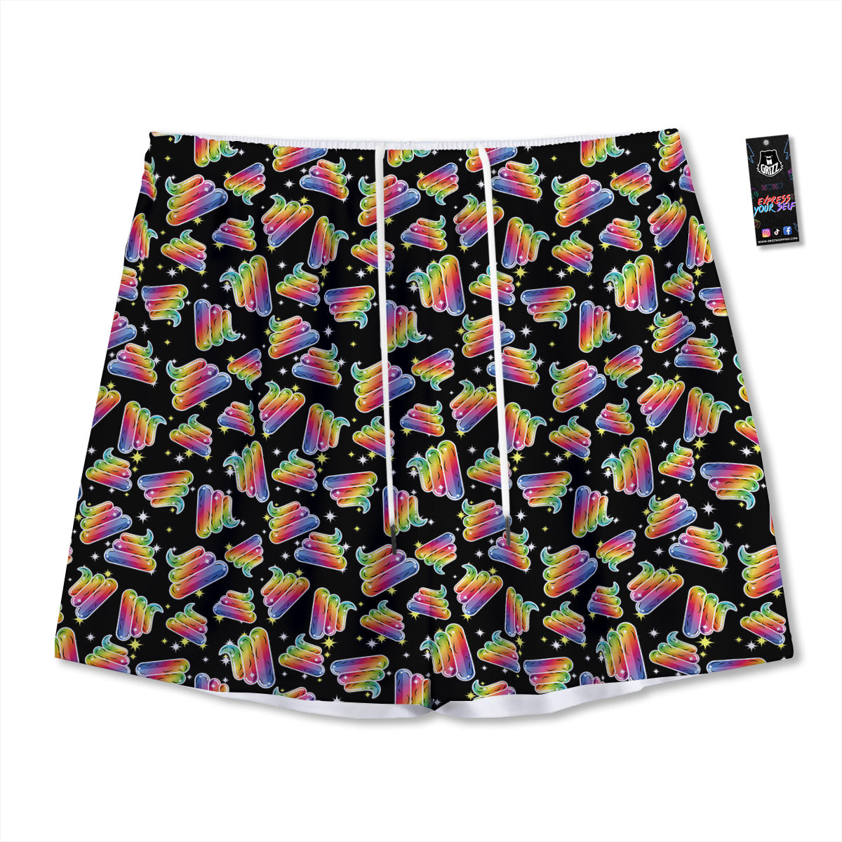 Pumpkin Cute Print Pattern Mesh Shorts
