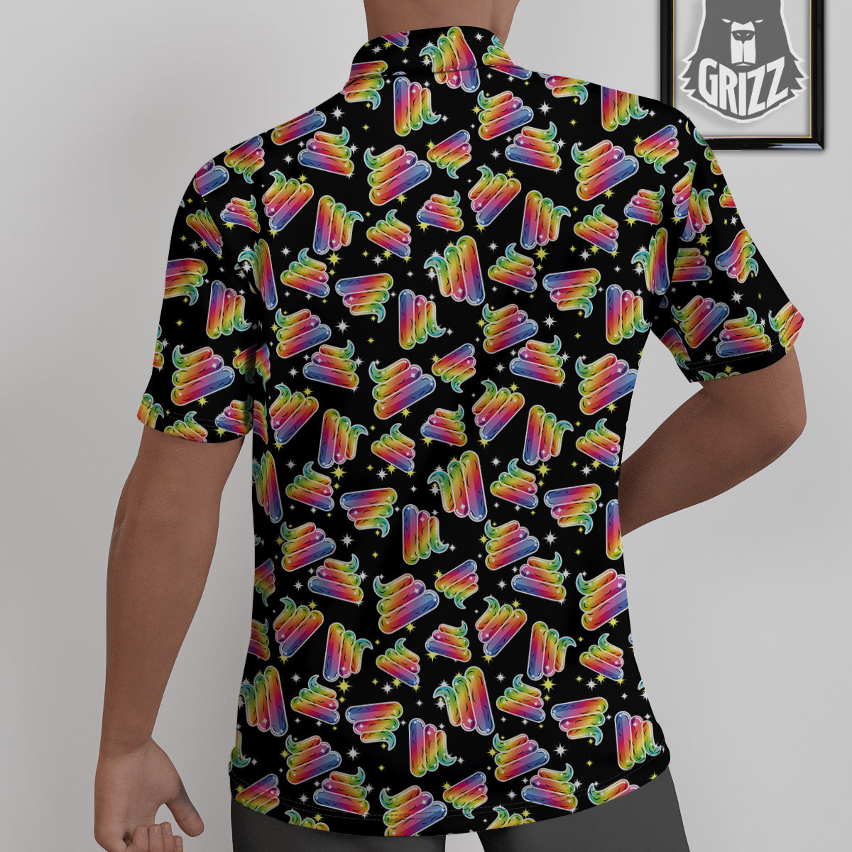 Poop Rainbow Cute Print Pattern Untucked Shirts-grizzshop