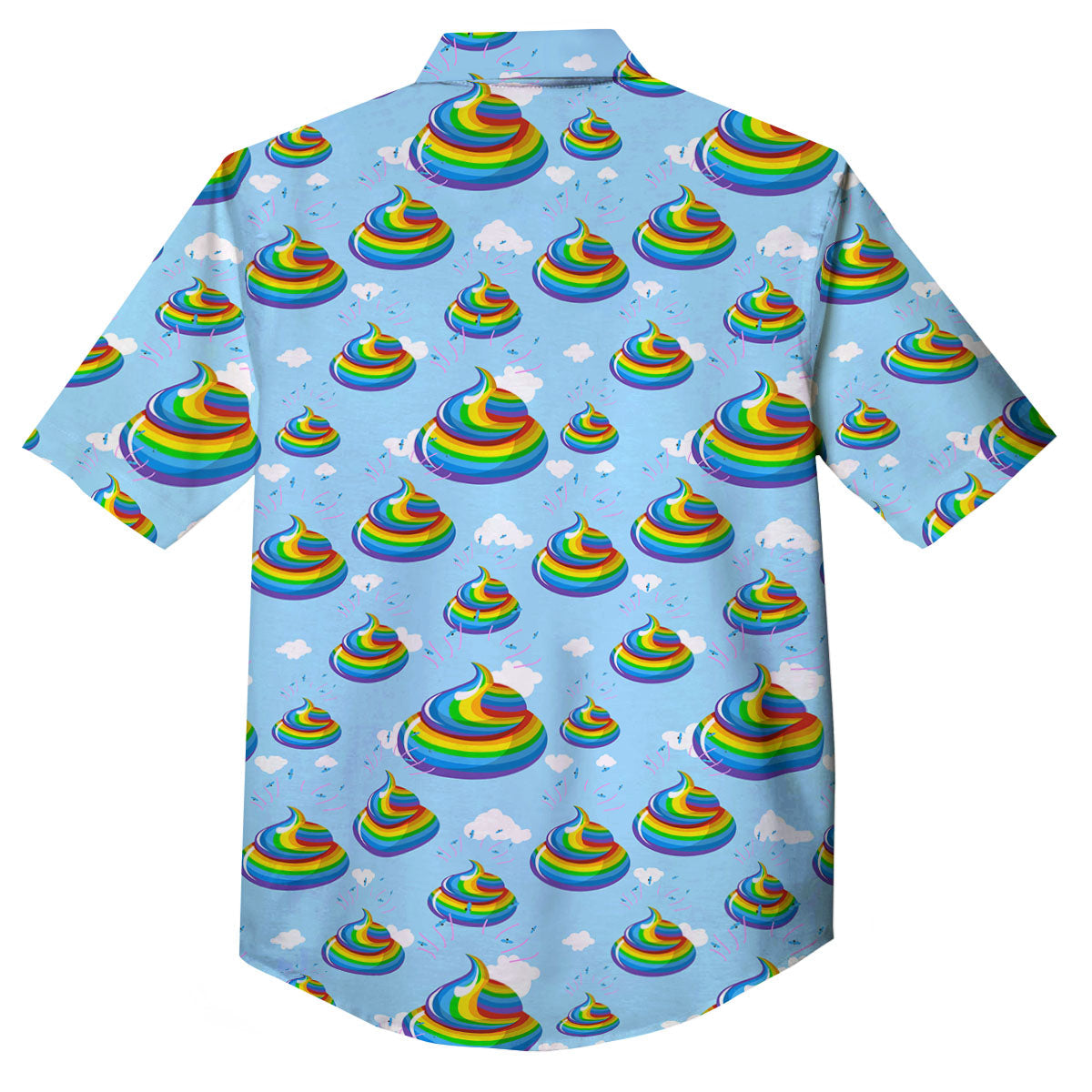 Poop Rainbow Print Pattern Button Up Shirt-grizzshop