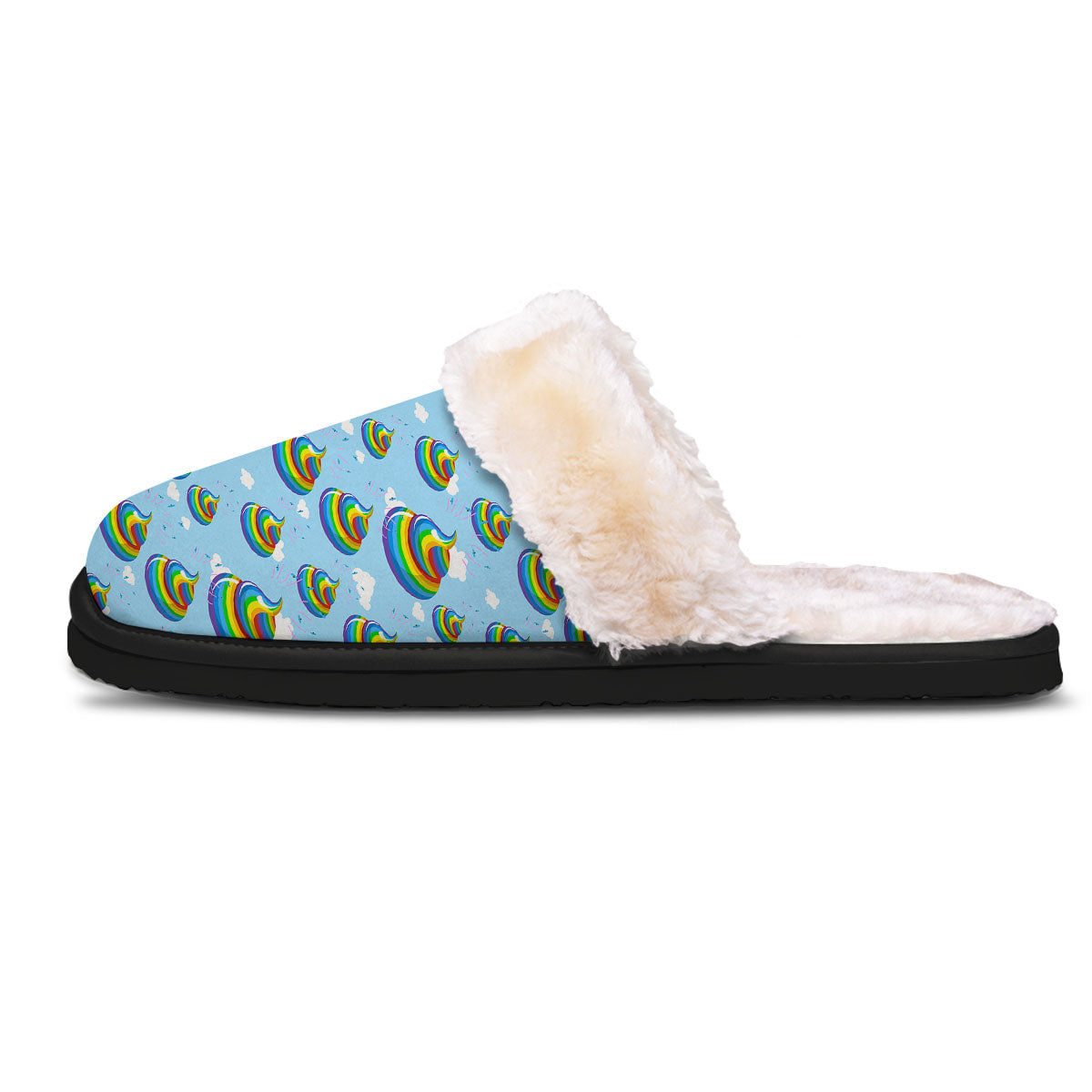 Poop Rainbow Print Pattern Slippers-grizzshop