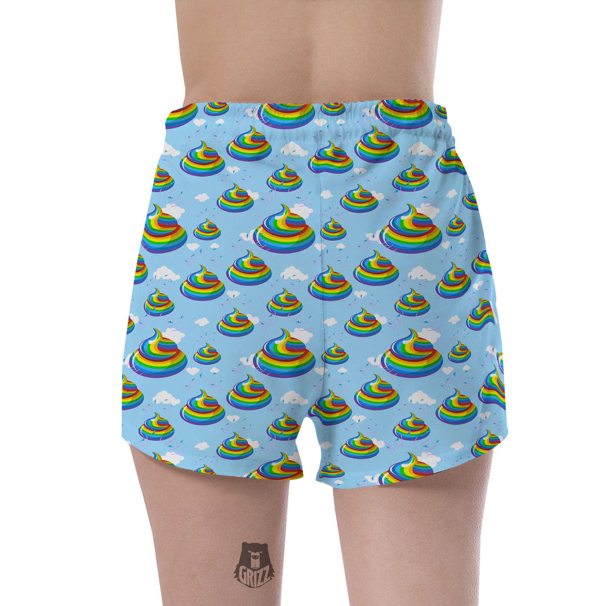 Poop Rainbow Print Pattern Women's Shorts-grizzshop