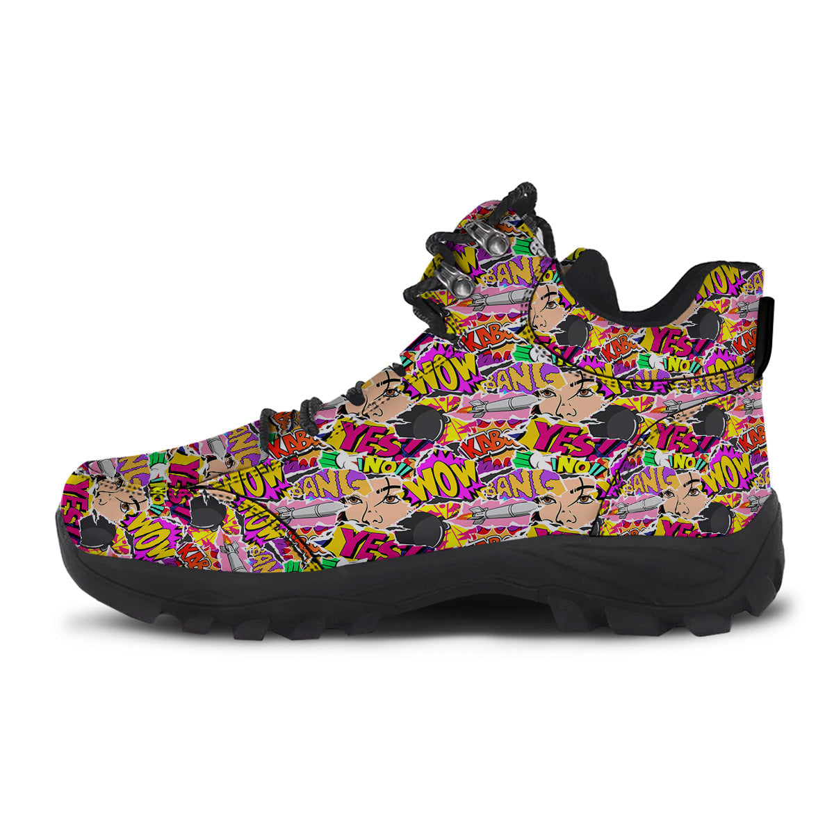 Pop Art Comics Print Pattern Hiking Shoes-grizzshop