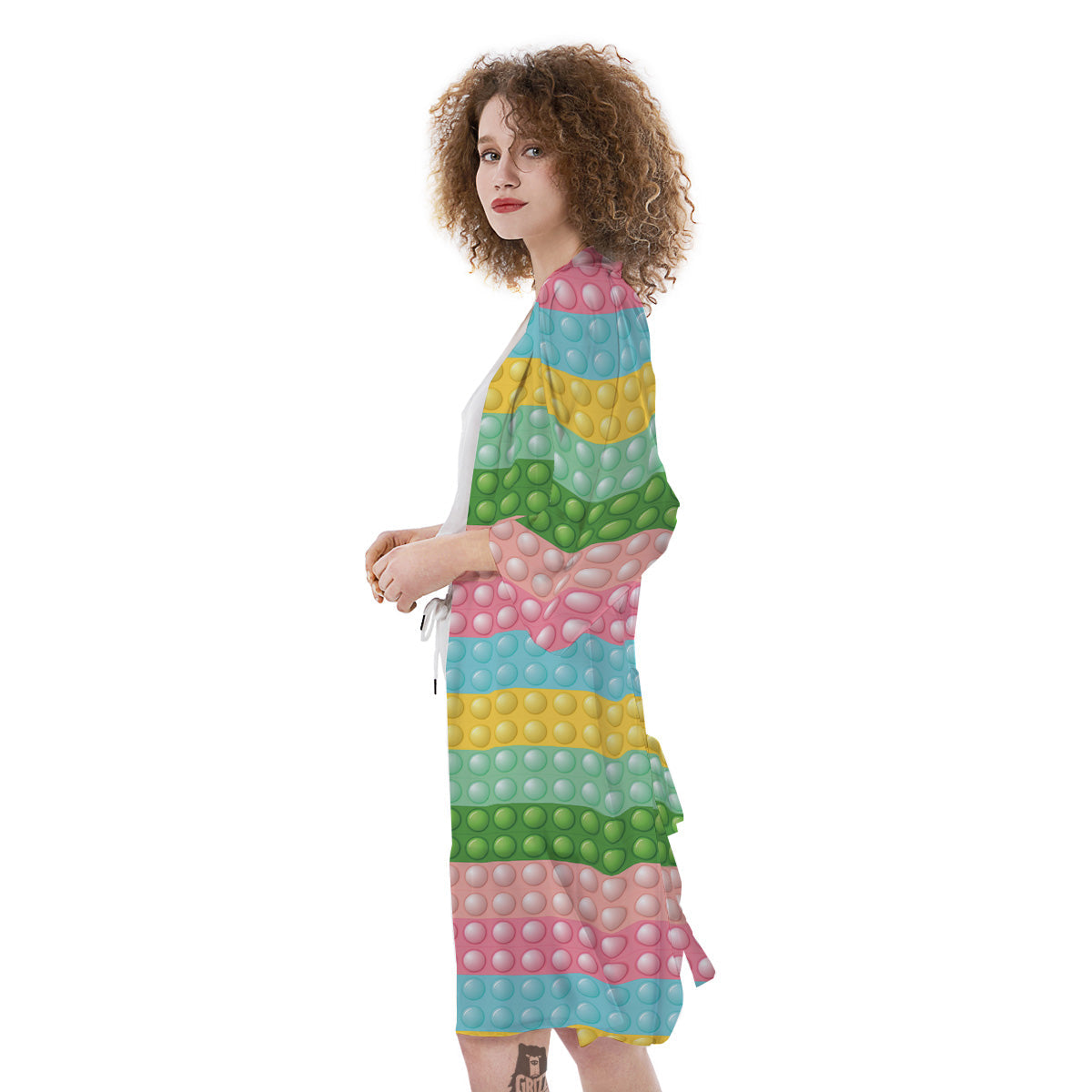 Pop It Pastel Color Print Pattern Kimono-grizzshop