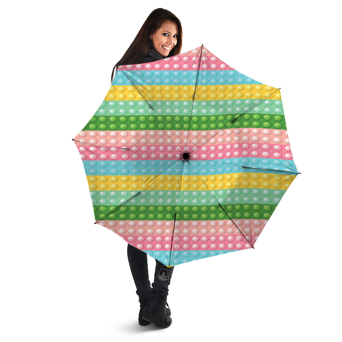 Pop It Pastel Color Print Pattern Umbrella-grizzshop