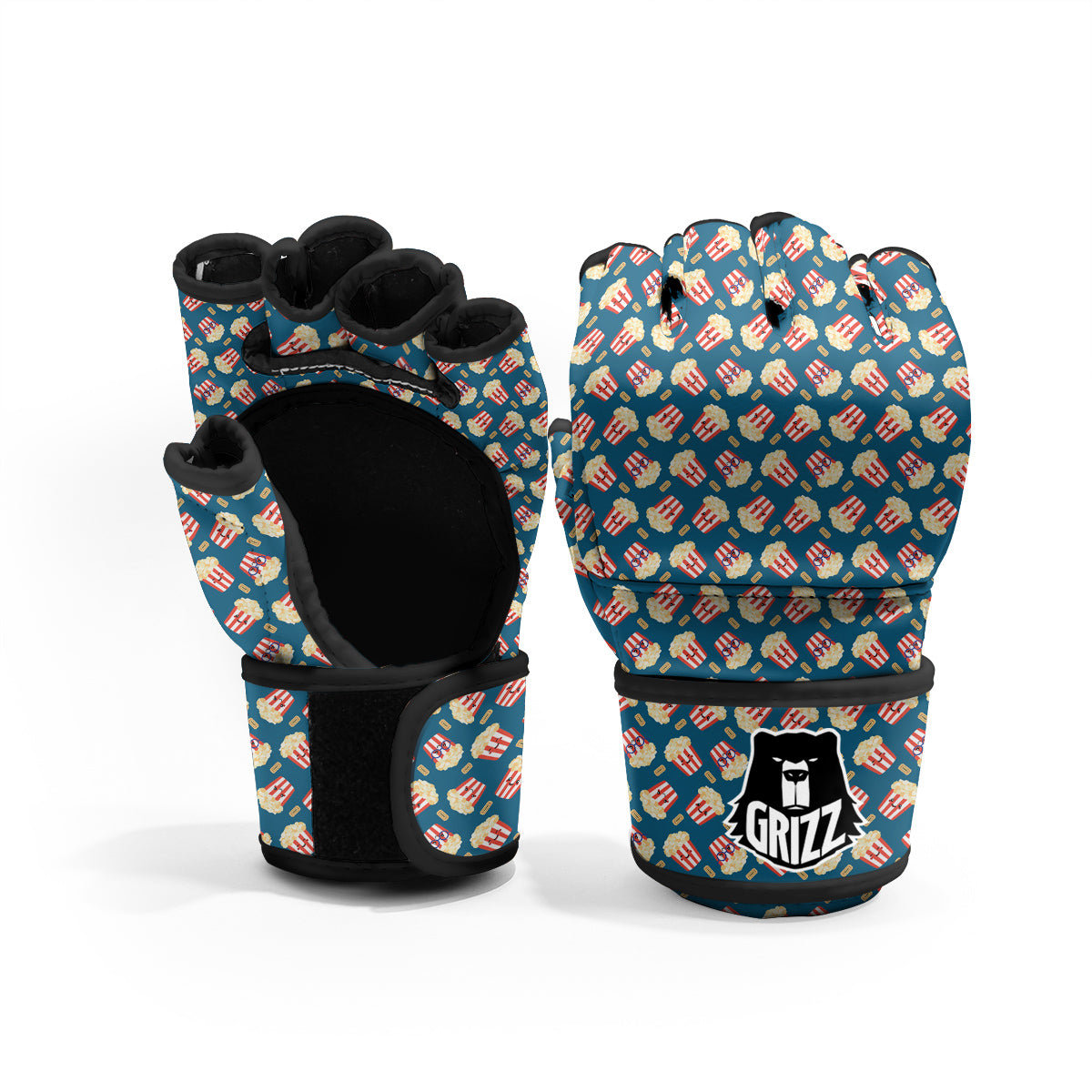 Popcorn Box Cute Print Pattern MMA Gloves-grizzshop